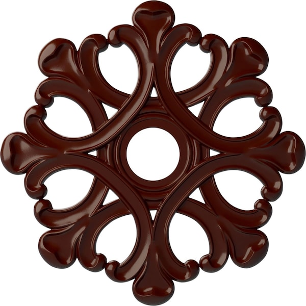 Ekena Millwork Angel Ceiling Medallion (Fits Canopies up to 4 3/8"), 20 7/8"OD x 3 5/8"ID x 1"P, Brushed Mahogany CM20ANBMF - main